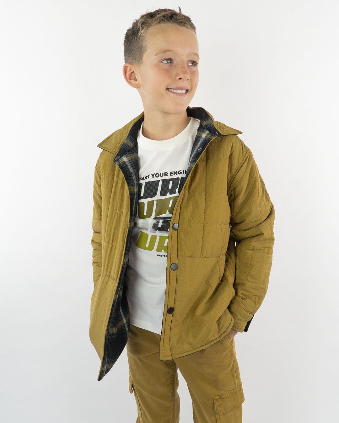 Camicia a quadri imbottita e reversibile MAYORAL