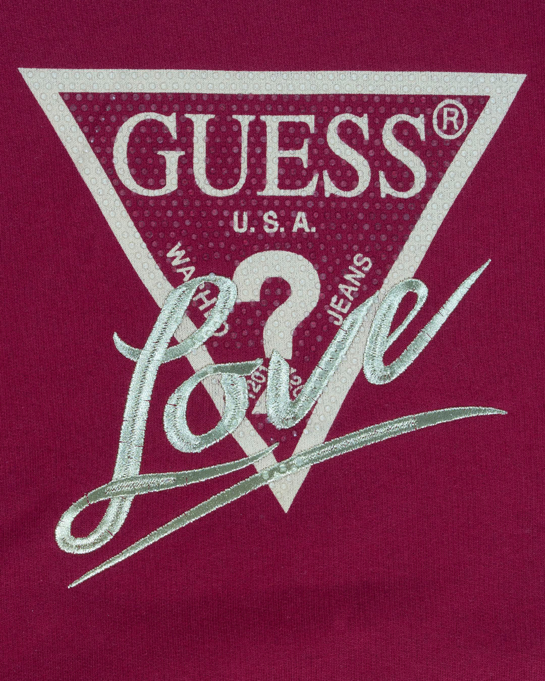 Felpa girocollo felpata con logo dorato GUESS