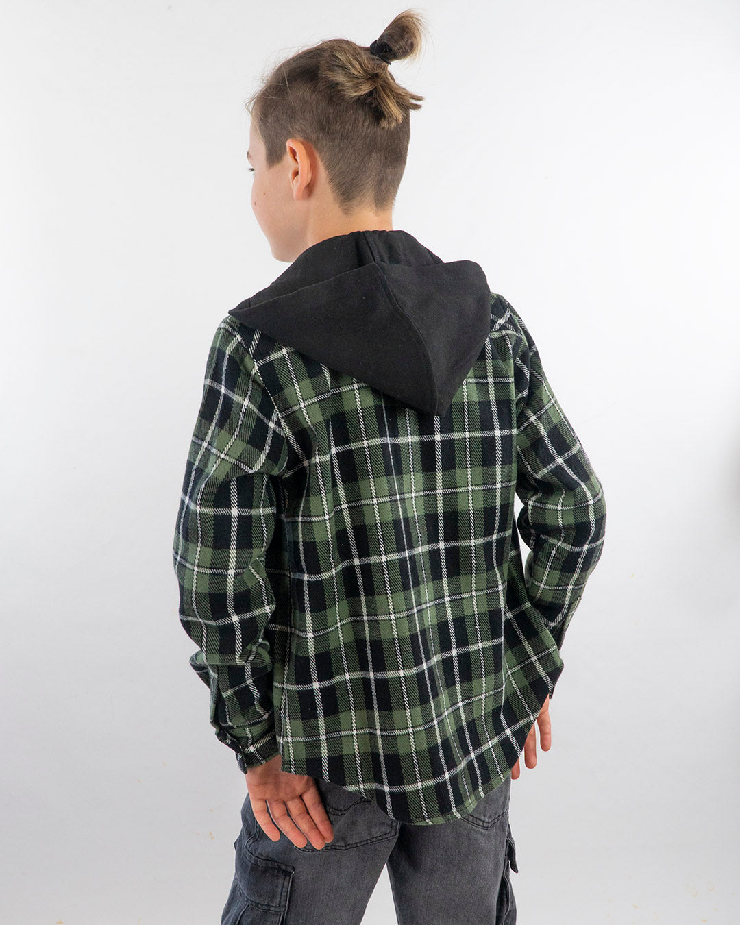 Camicia a quadri con cappuccio staccabile I DO