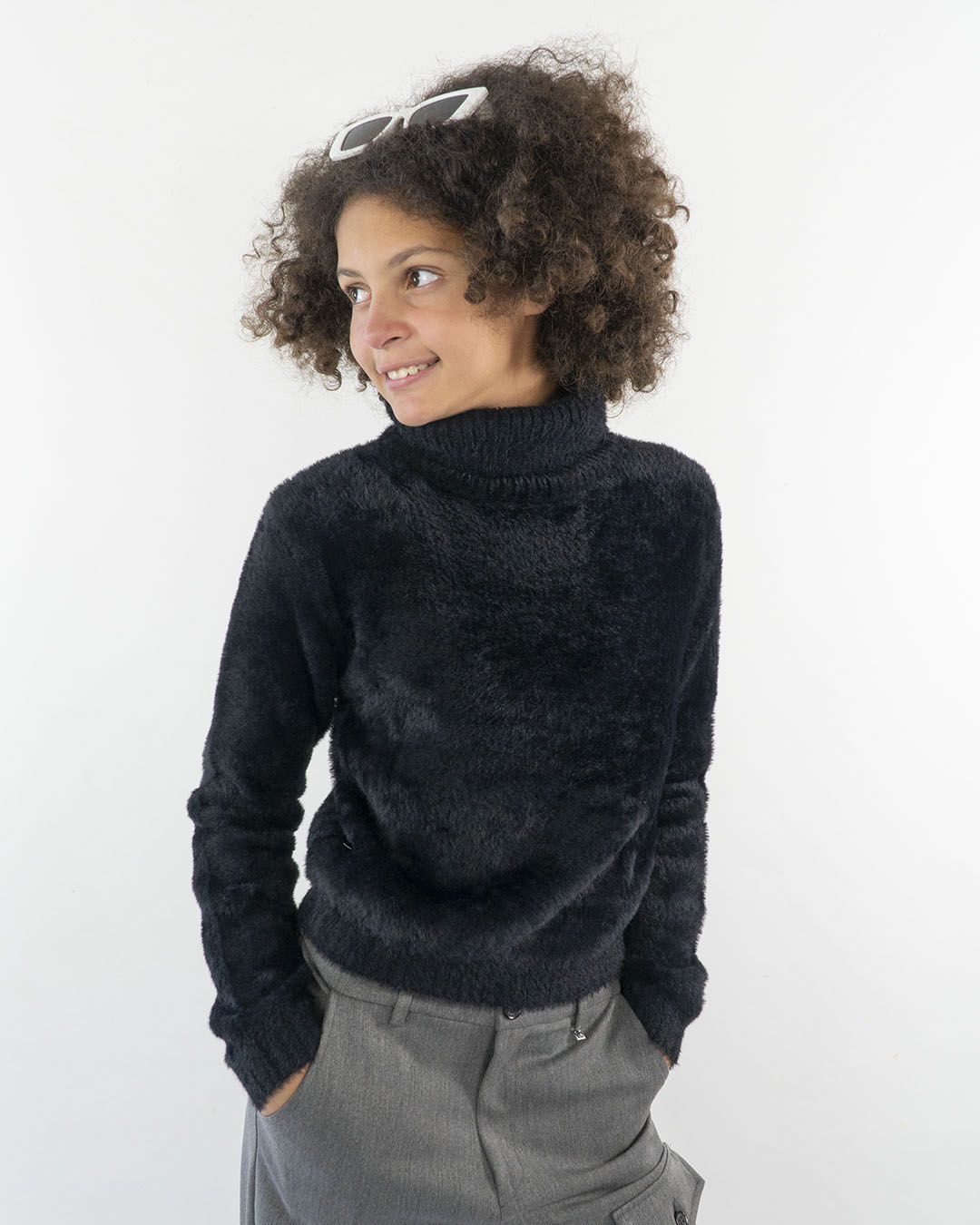 Maglione dolcevita in tessuto peloso KOCCA