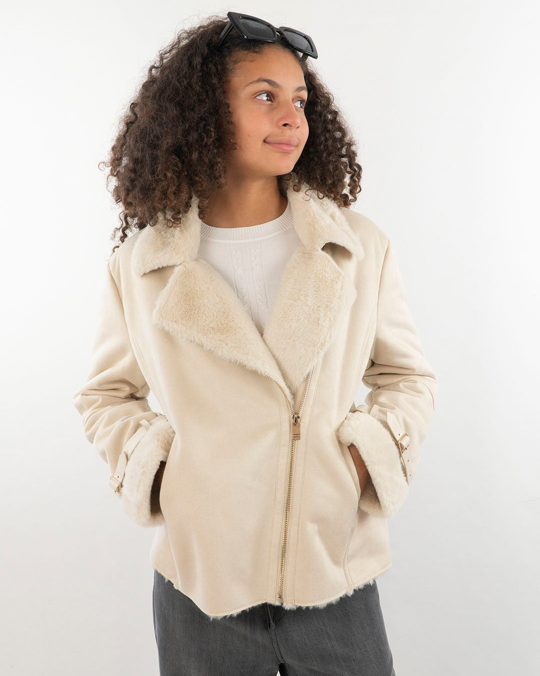 Giacca in ecomontone con zip laterale KOCCA