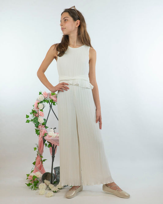 Tuta lunga in chiffon plissettata ABEL & LULA20000