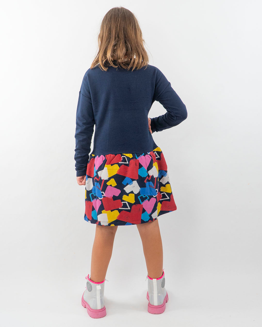 Abito in felpa con pailettes colorate