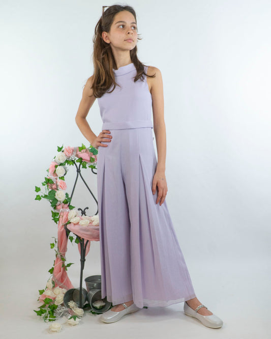 Tuta lunga in chiffon lurex ABEL & LULA