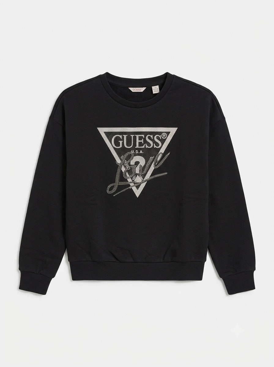 Felpa felpata con strass J6BQ20 K8007-JBLK GUESS