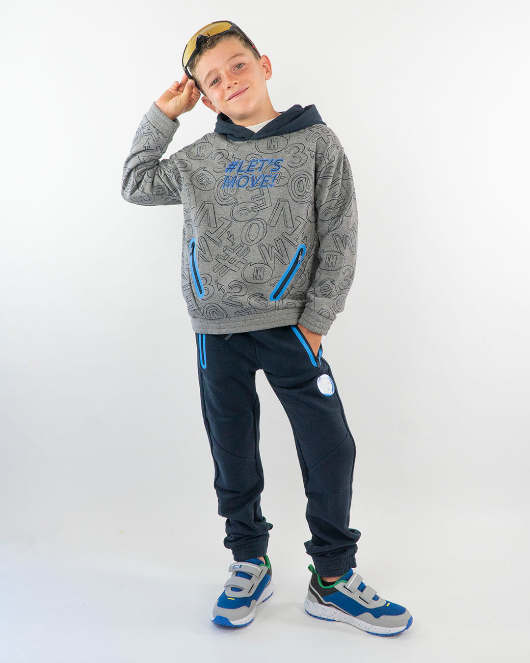 Felpa chiusa stampata con zip laterali MAYORAL