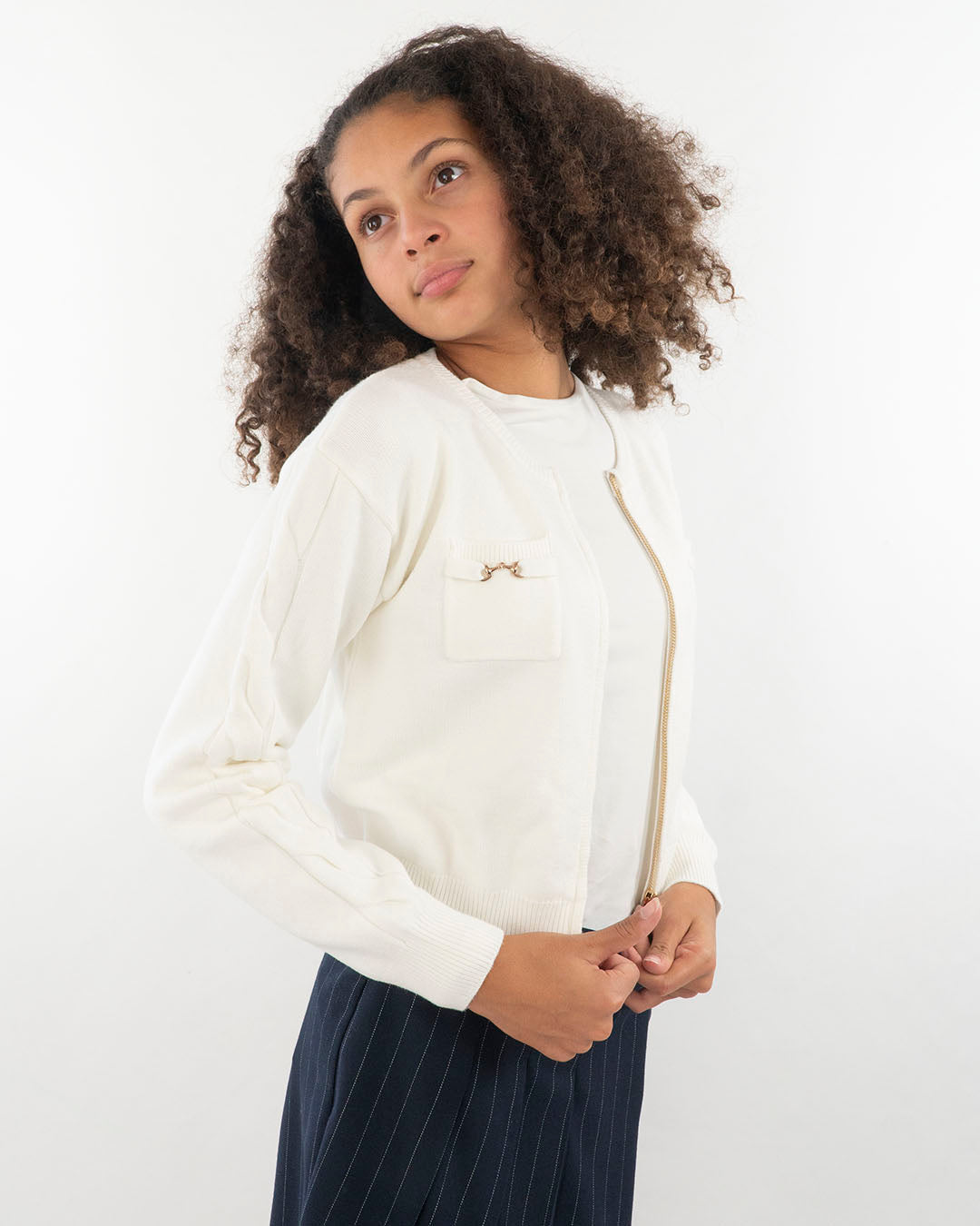 Cardigan corto con zip e taschine KOCCA
