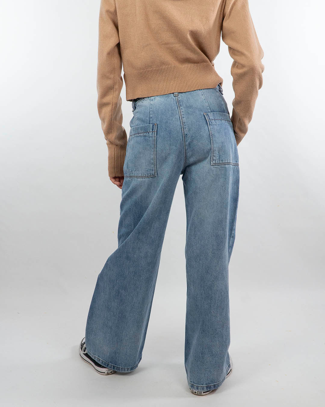 Jeans gamba larga con strappi I DO
