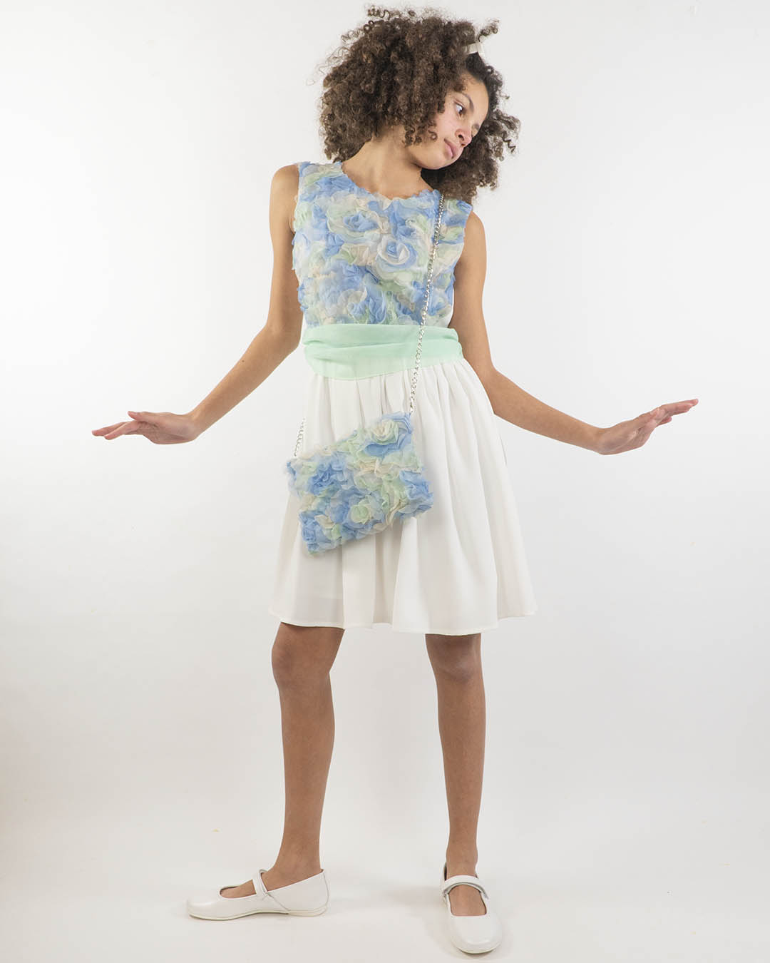 Abito con corpino fiorato e fusciacca  KOCCA