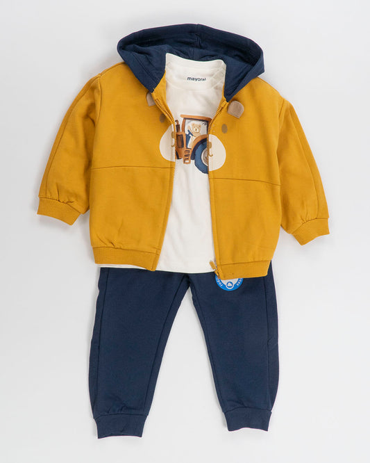 Tuta 3 pz. felpata con orsetto sul trattoreMAYORAL