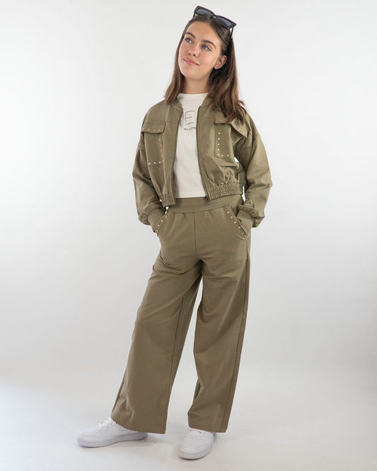 Tuta a peso medio decorata con borchiette I DO