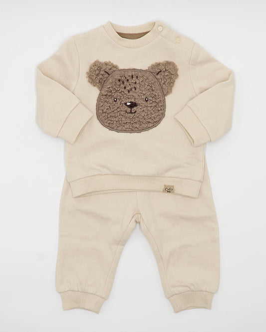 Tuta 2 pz. felpata con orsetto ricciolino I DO