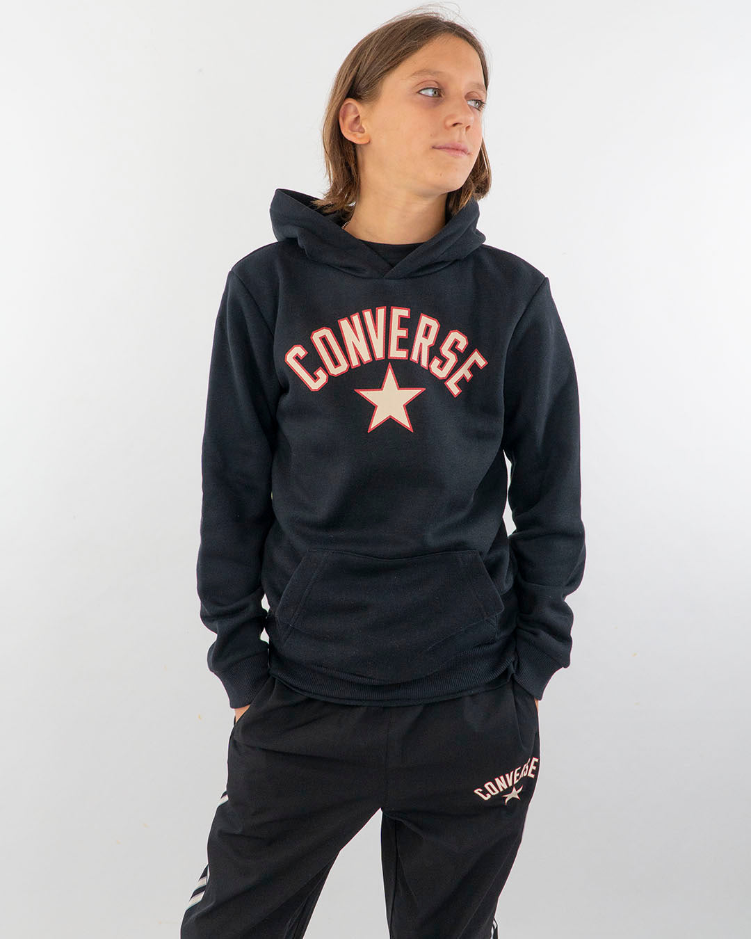 Felpa converse con fashion cappuccio