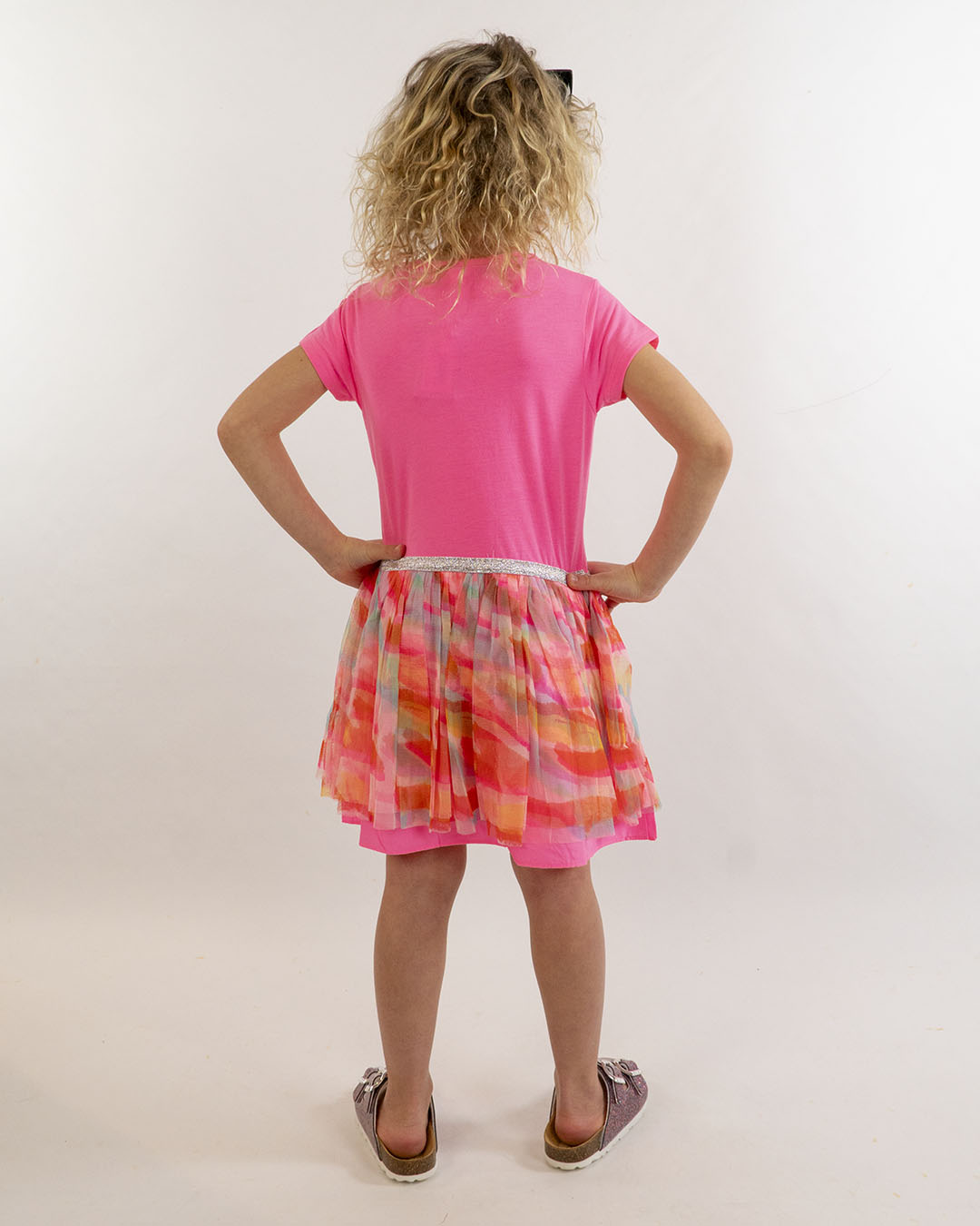 Abito con sopragonna in tulle multicolorTUC TUC