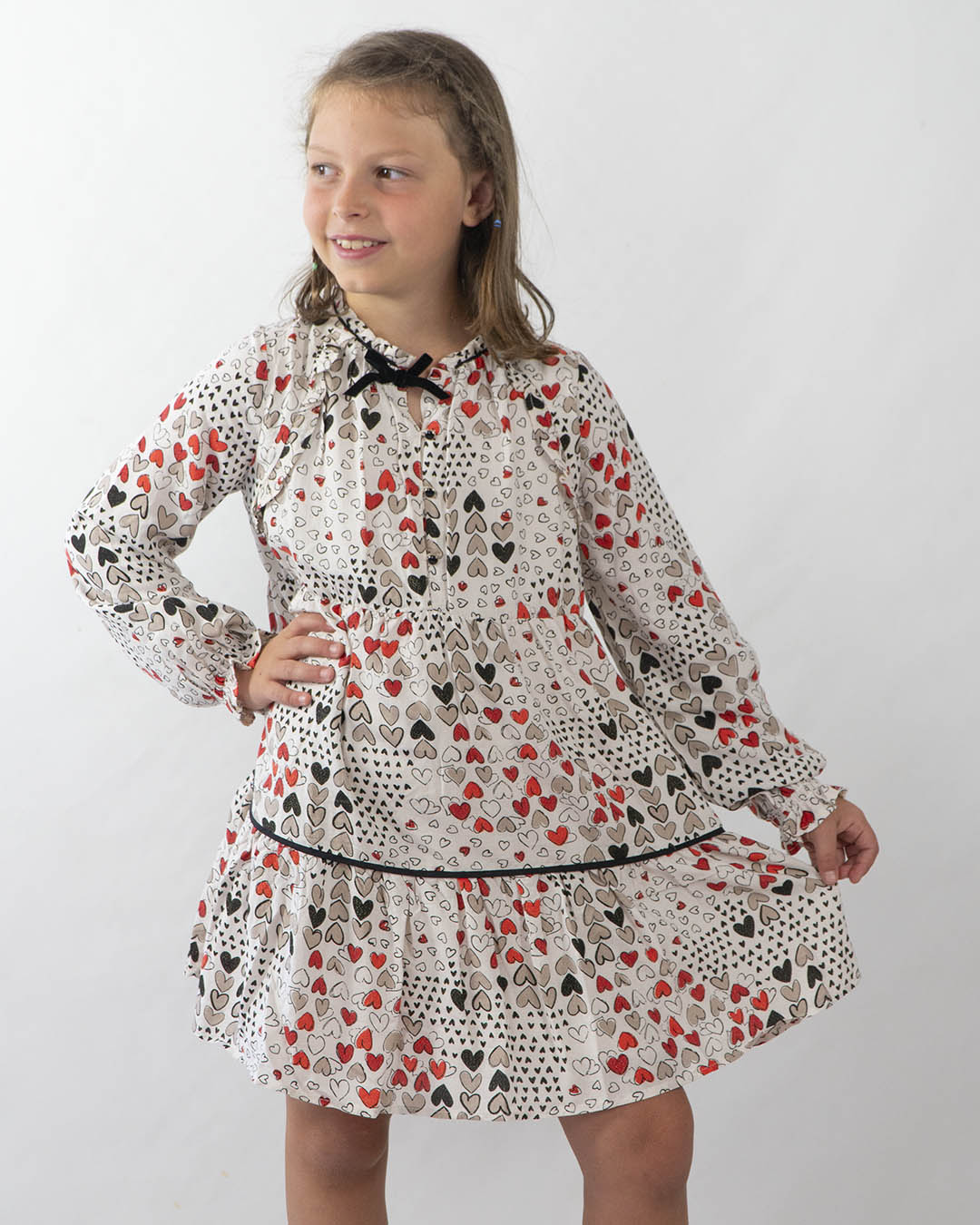 Vestito manica lunga balza