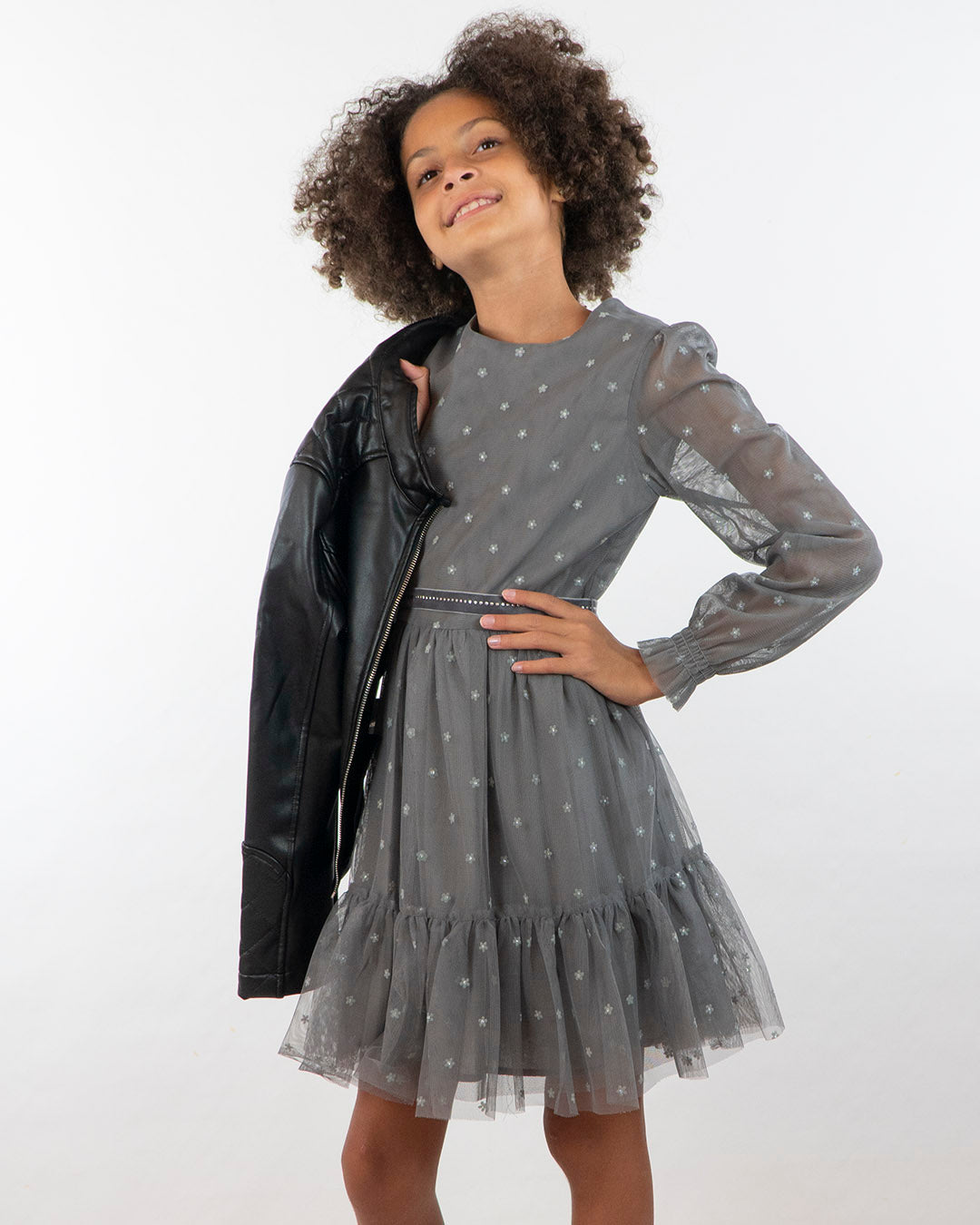 Abito in tulle stampato