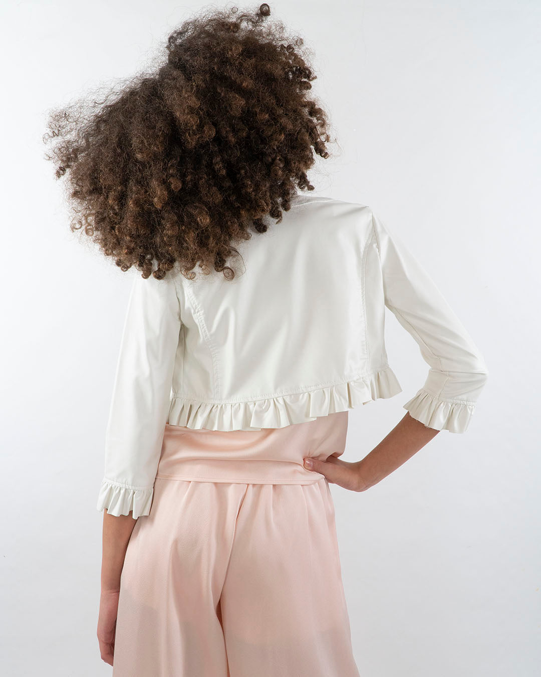 Bolerino in ecopelle con manica al gomito EMIELLE