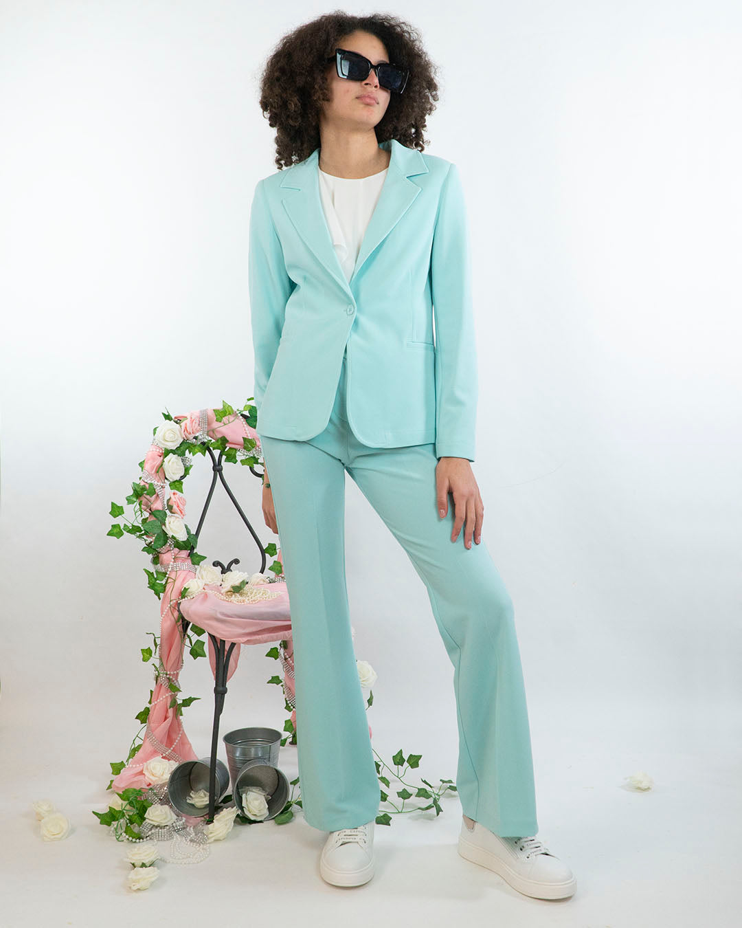 Pantaloni in tessuto con gamba a zampa KOCCA