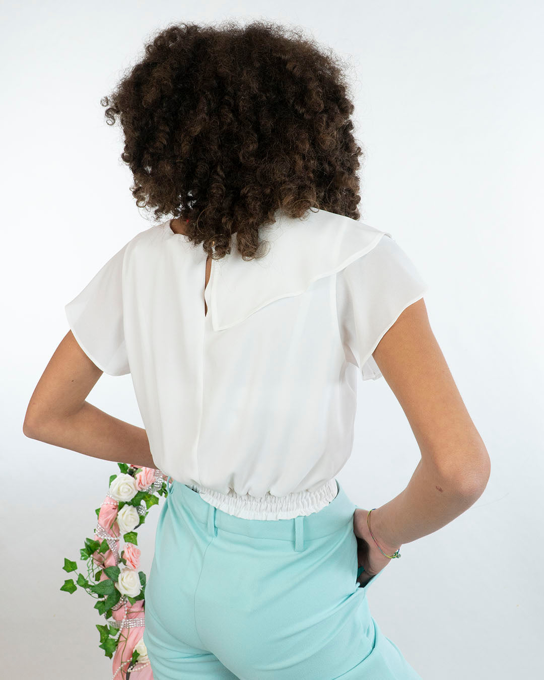 Camicia con voillant e nodo in vita KOCCA