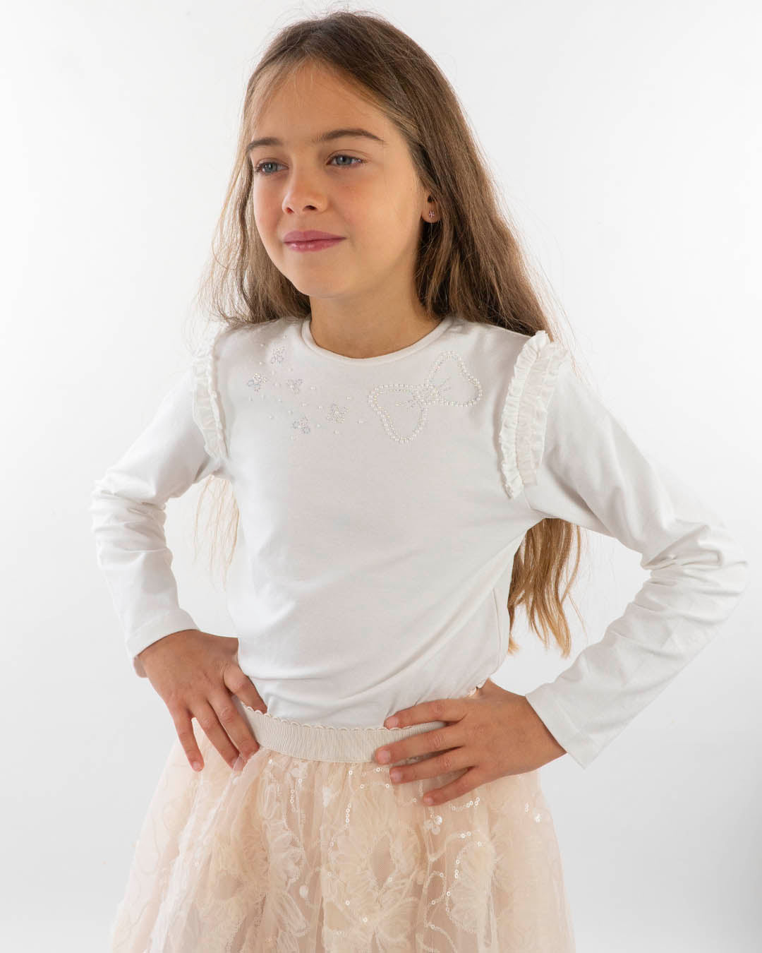 T-shirt manica lunga applicazioni