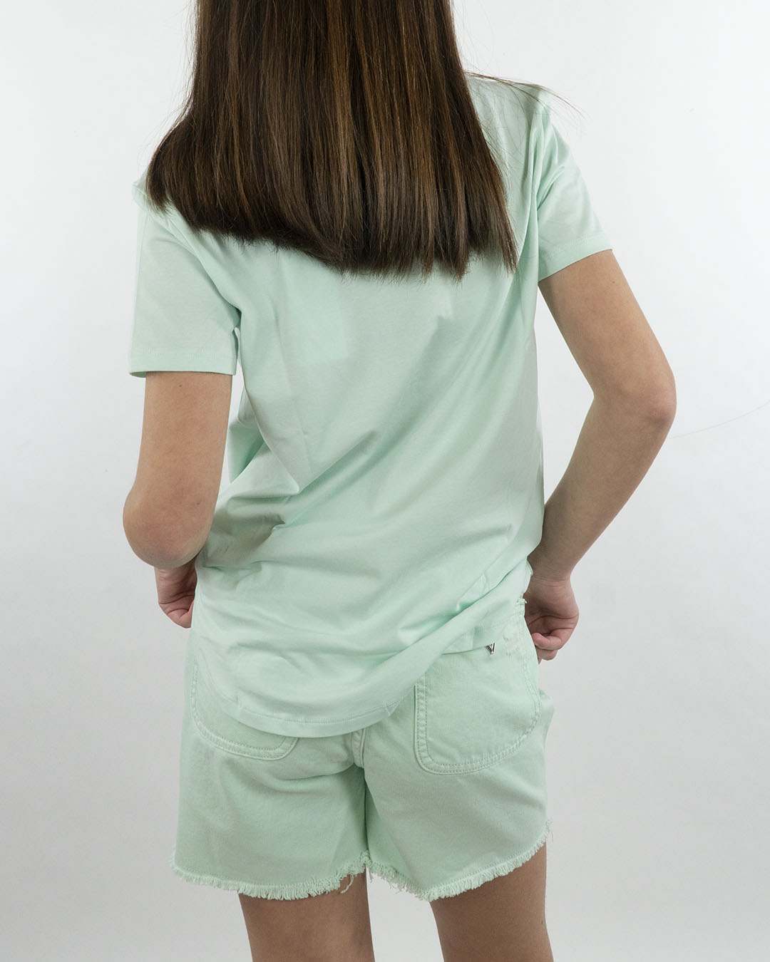 T-shirt con stampa damascata e strass GUESS