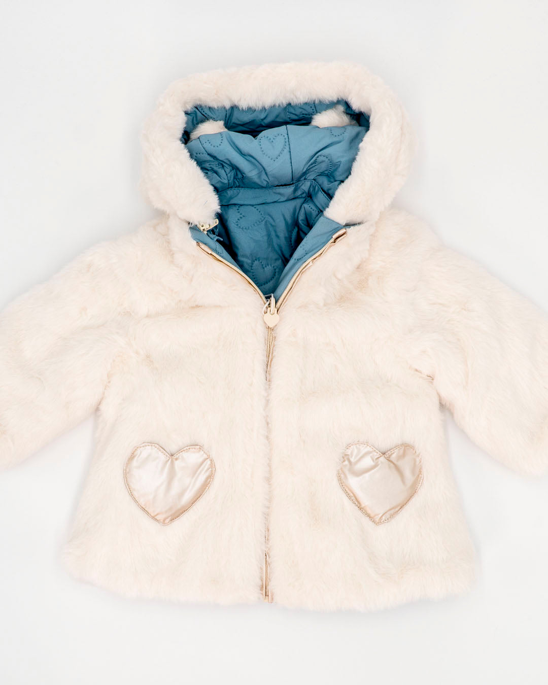 Giaccone/pelliccia reversibile con cuori MAYORAL