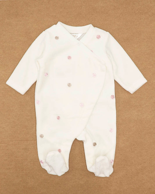 Tutina in ciniglia a pois ricamati MAYORAL