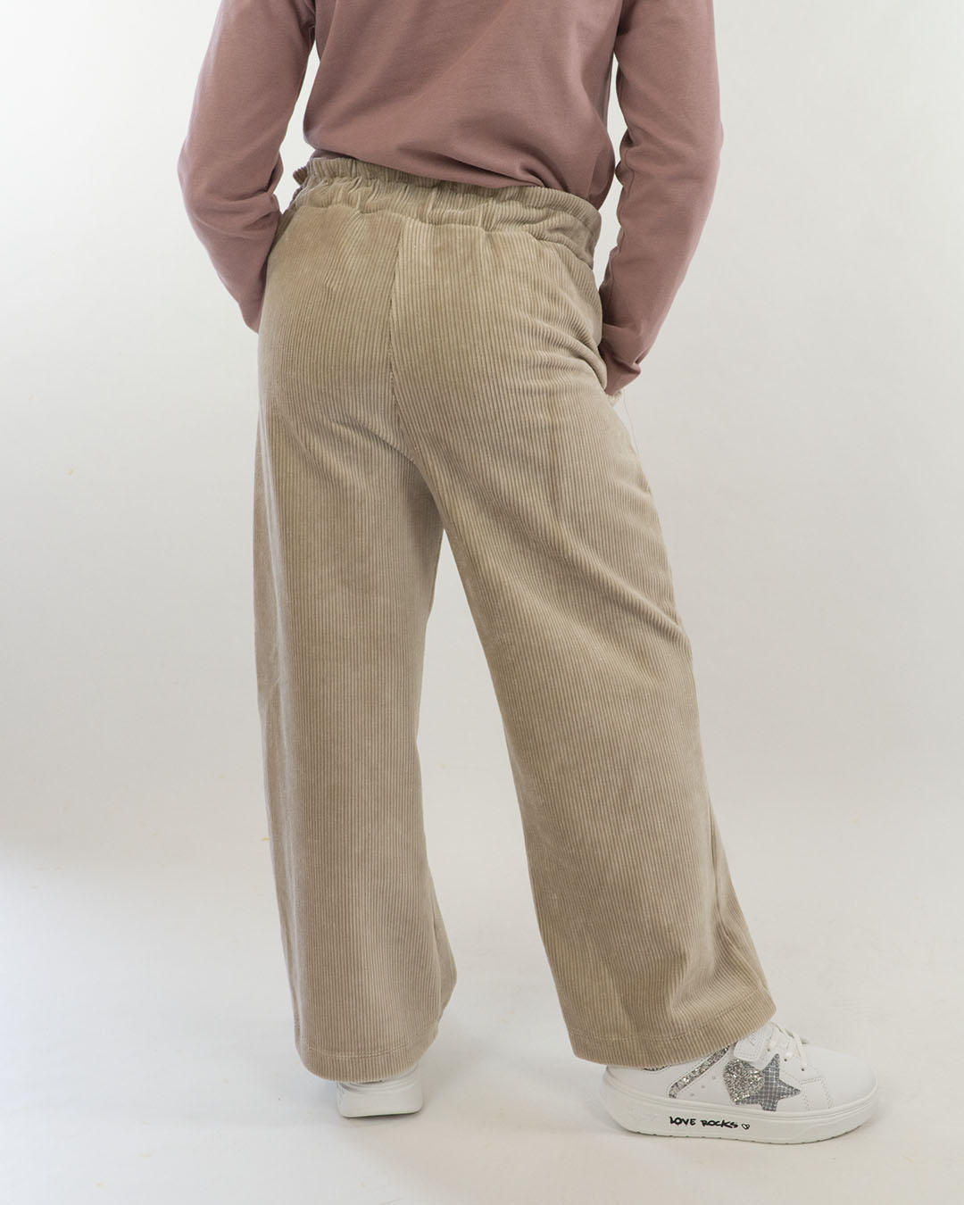 Pantaloni larghi in velluto rigato lurex MAYORAL