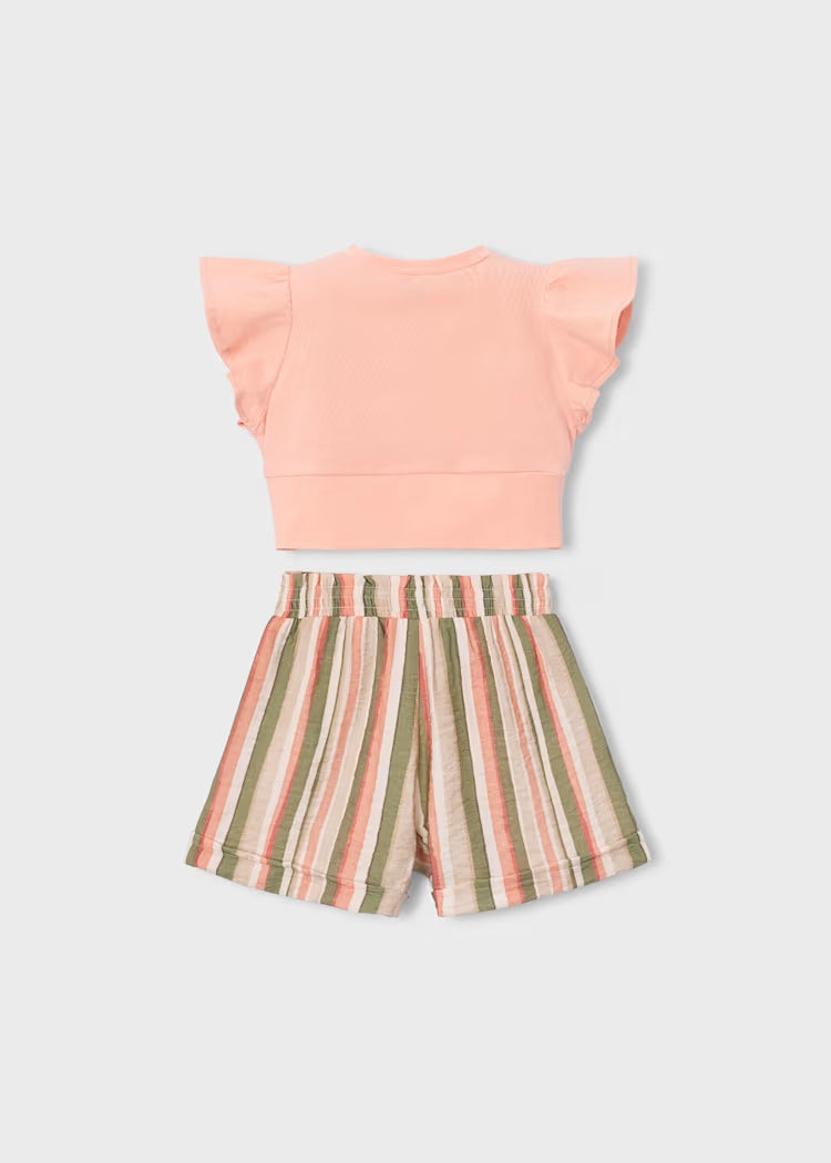 Completo con top e short a righe MAYORAL