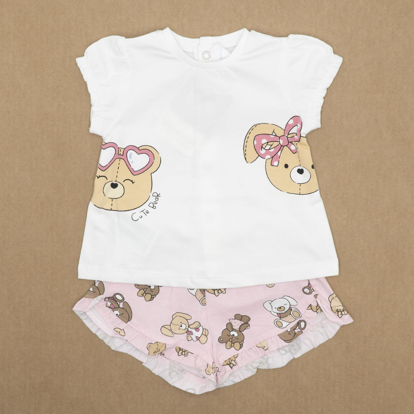 Completo 2 pz. con short stampa animaletti MAYORA