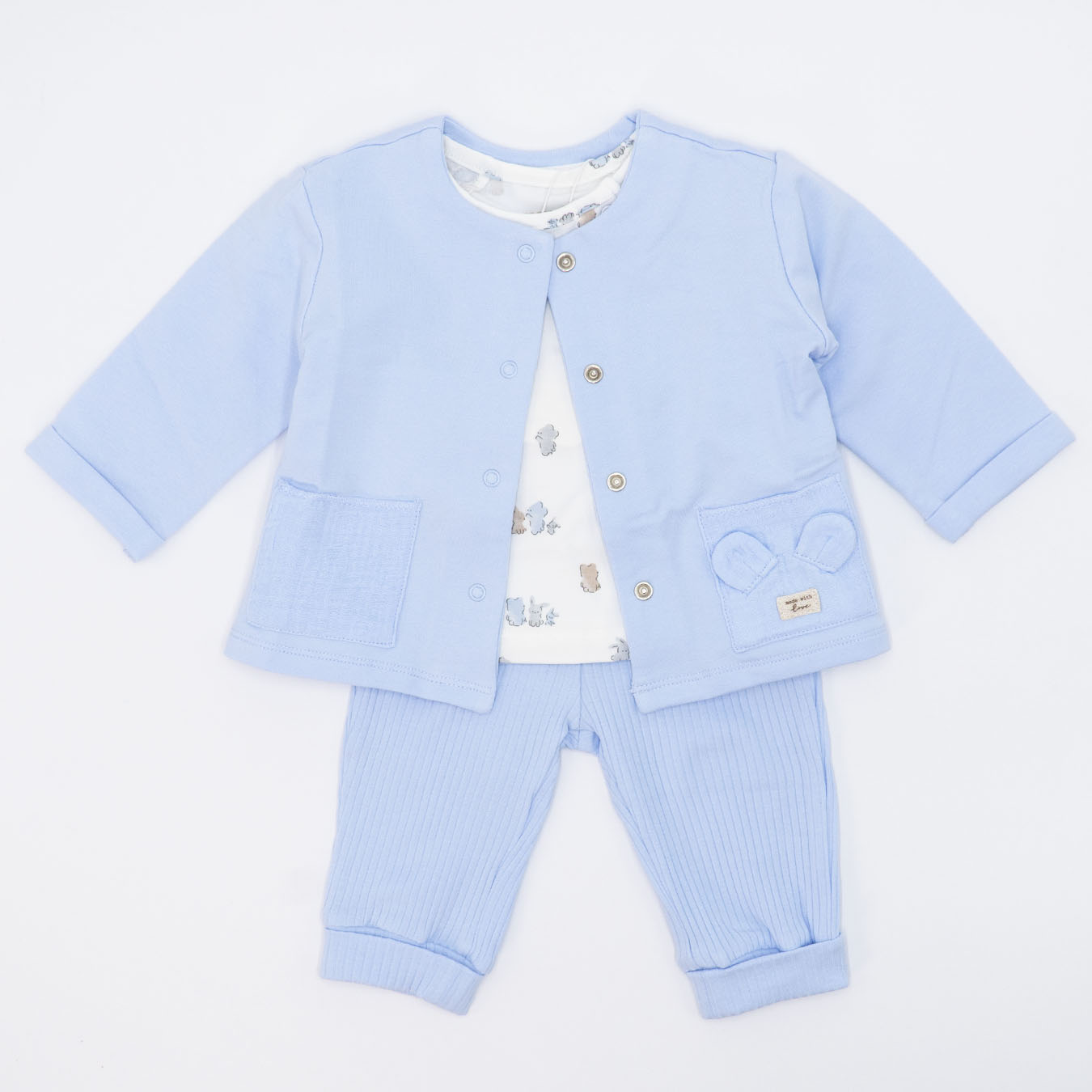 Completo 3 pz. con pantaloncino a costine MAYORAL
