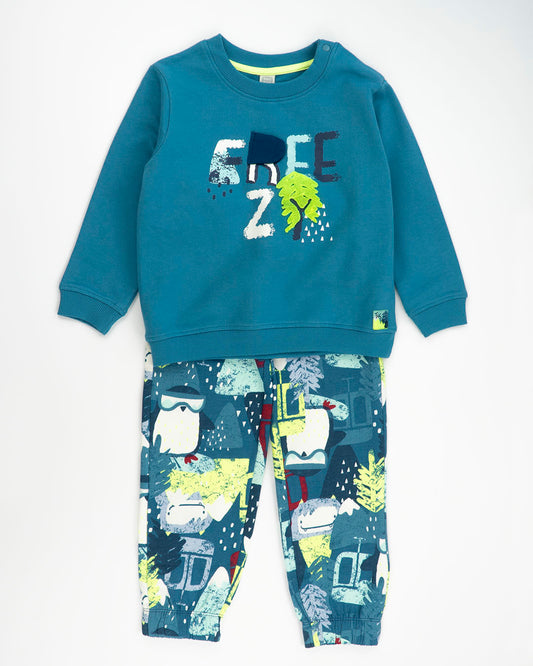 Tuta 2 pz. felpata tema montagna TUC TUC