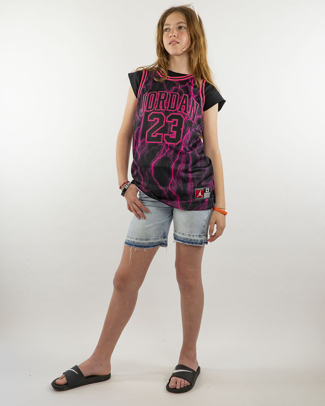 Bermuda in jeans sfrangiato