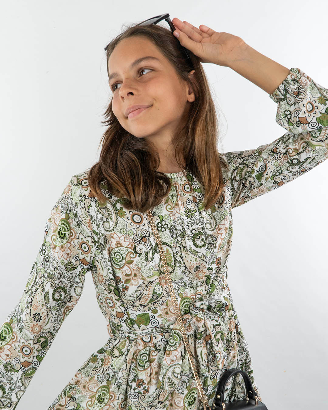 Abito a fantasia con balza e cinturina I DO