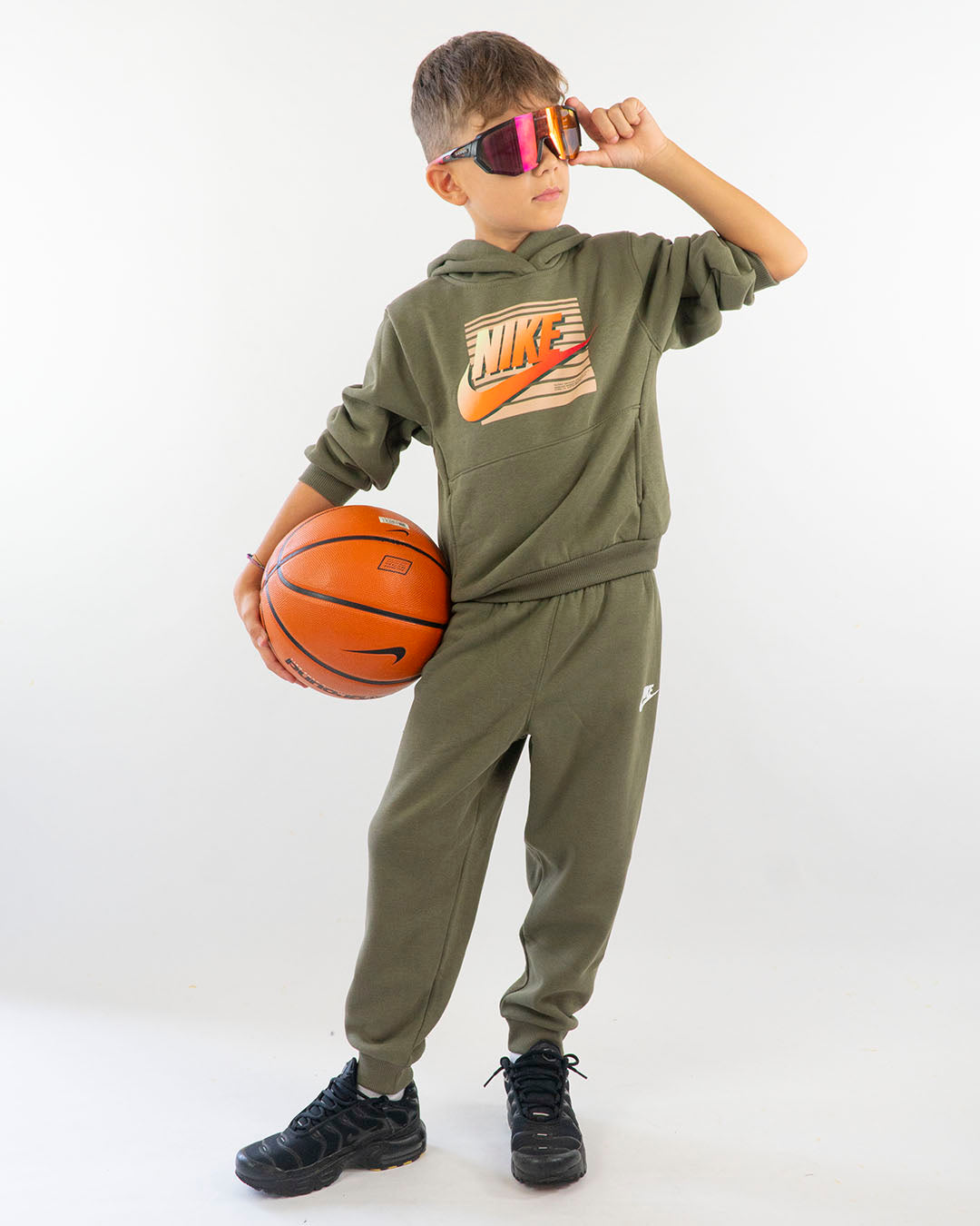 Tuta 2 pz. con cappuccio e logo colorato NIKE