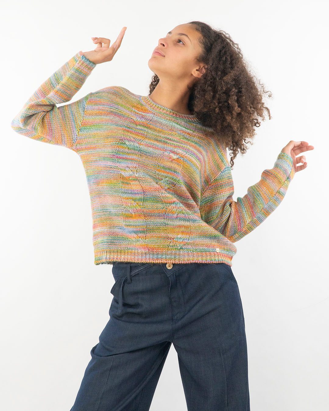 Maglioncino multicolor con trecce KOCCA