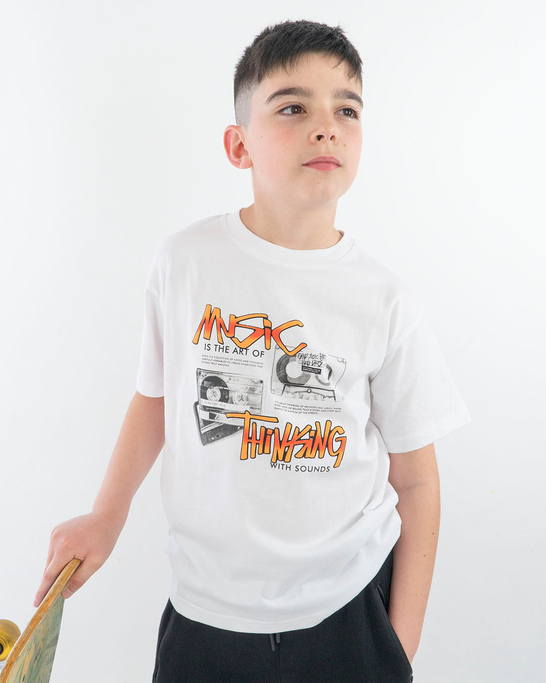 T-shirt manica corta stampa musicassette MAYORAL