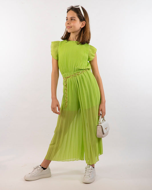 Tuta plissettata con cintura gioiello I DO