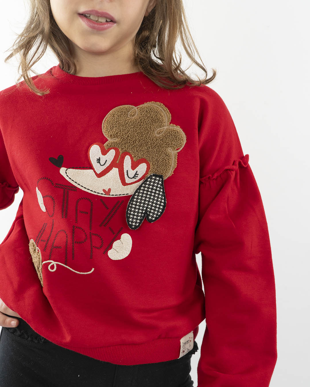 Felpa girocollo con applicazioni