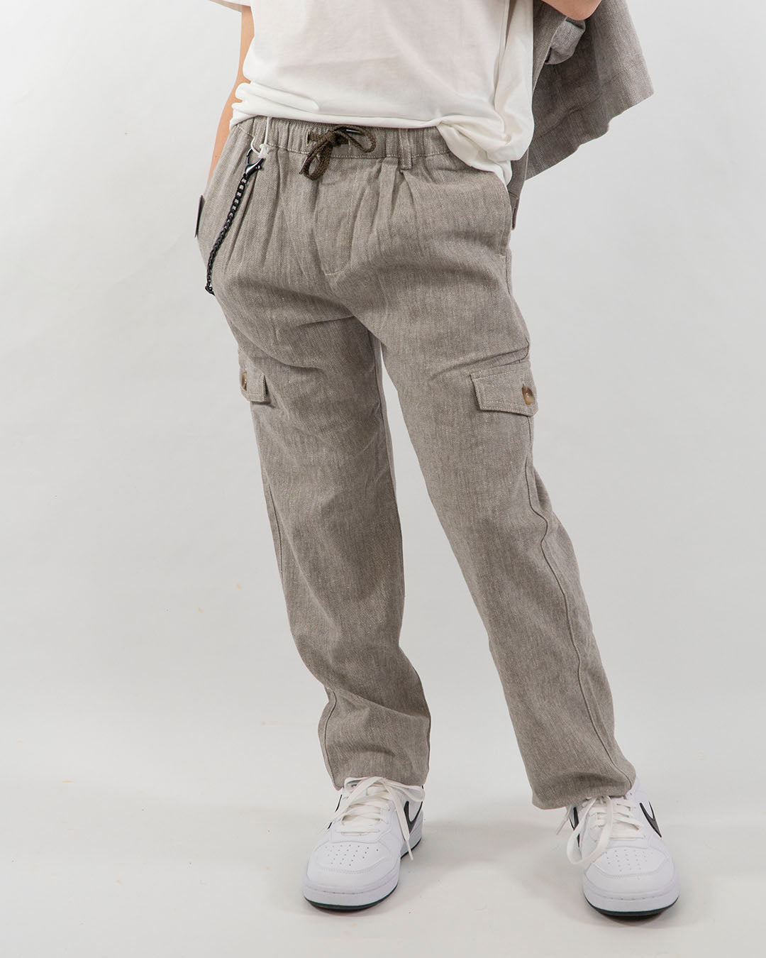 Pantaloni lunghi cargo in misto lino I DO