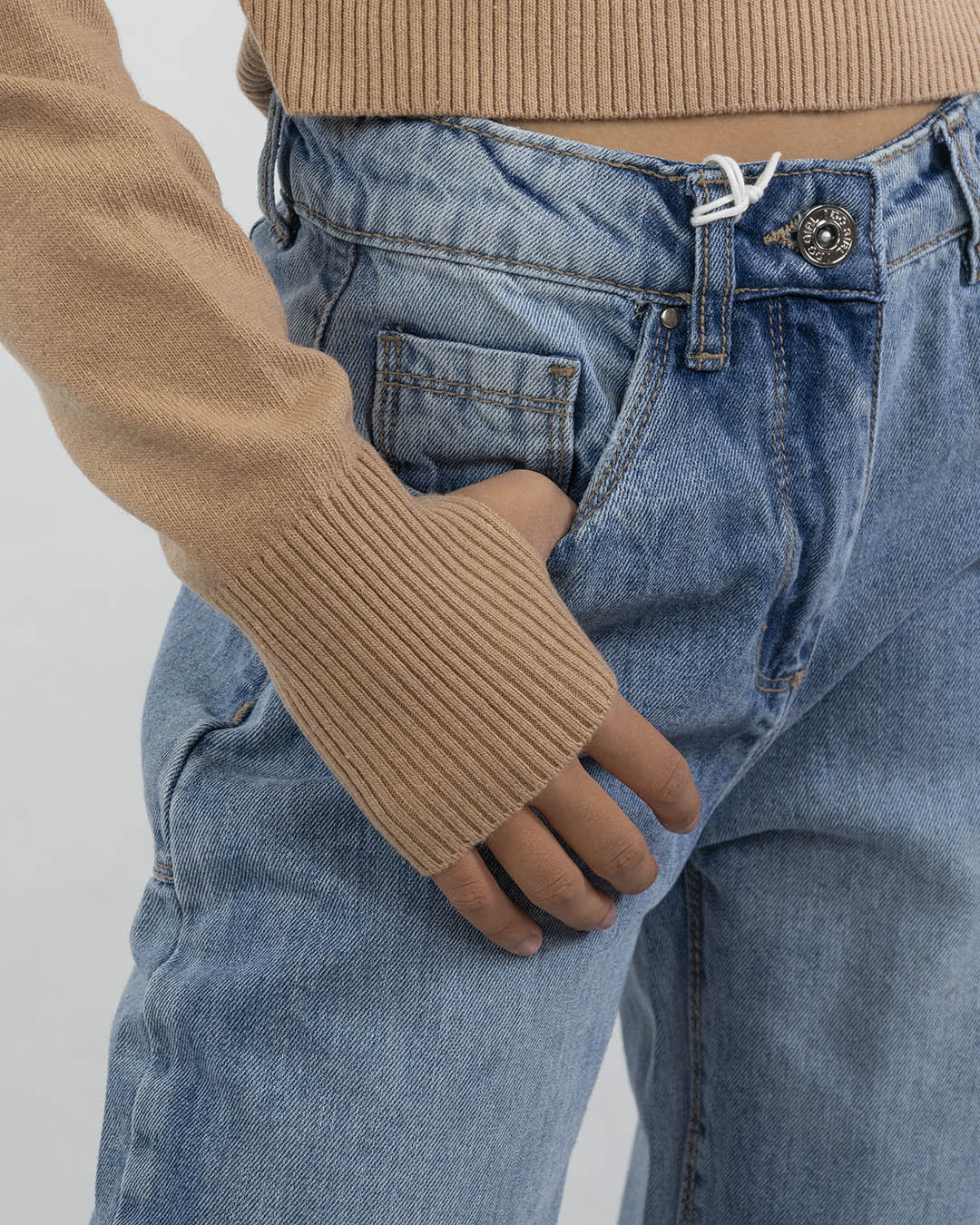 Jeans gamba larga con strappi I DO