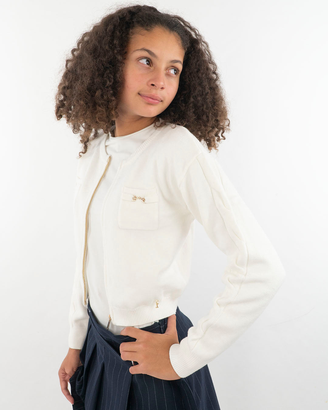 Cardigan corto con zip e taschine KOCCA