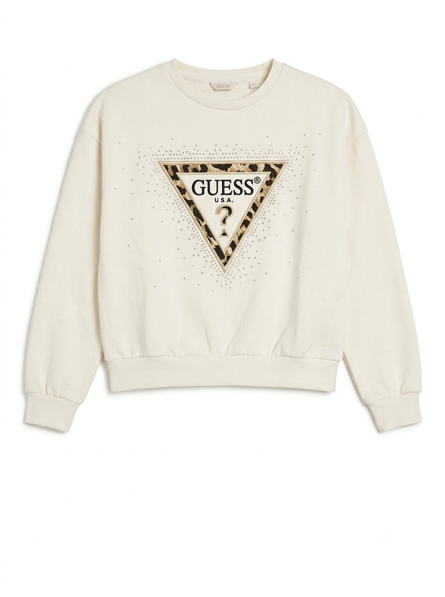 Felpa felpata con strass J6BQ07 K6093-G012 GUESS