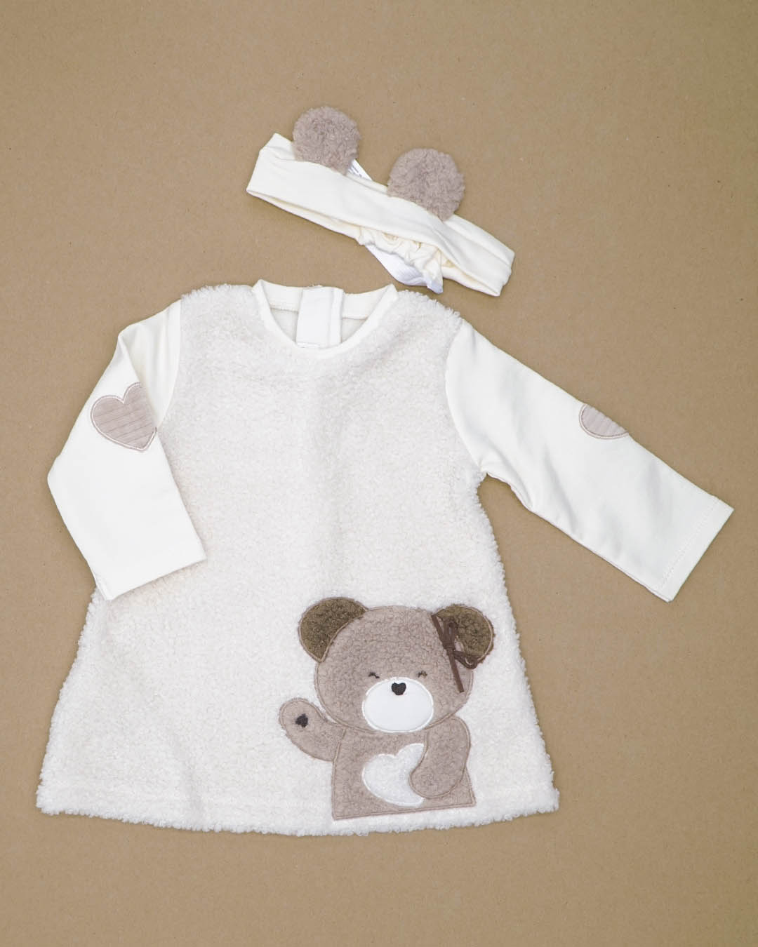 Abito riccio manica lunga con fascietta