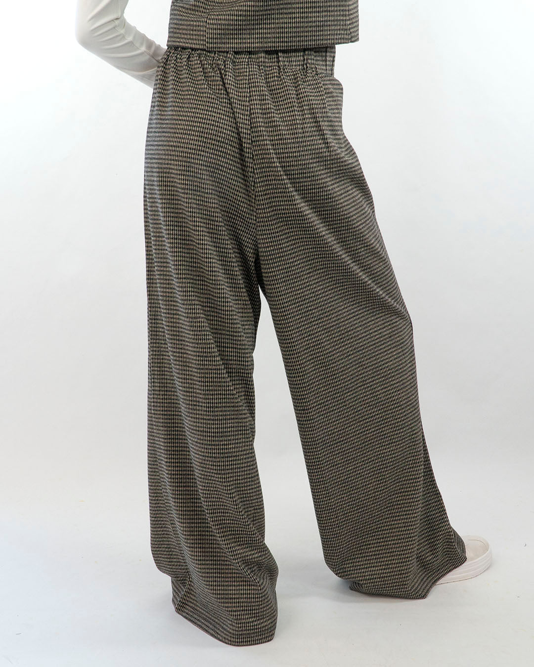 Pantaloni quadrettati gamba larga con pinces I DO