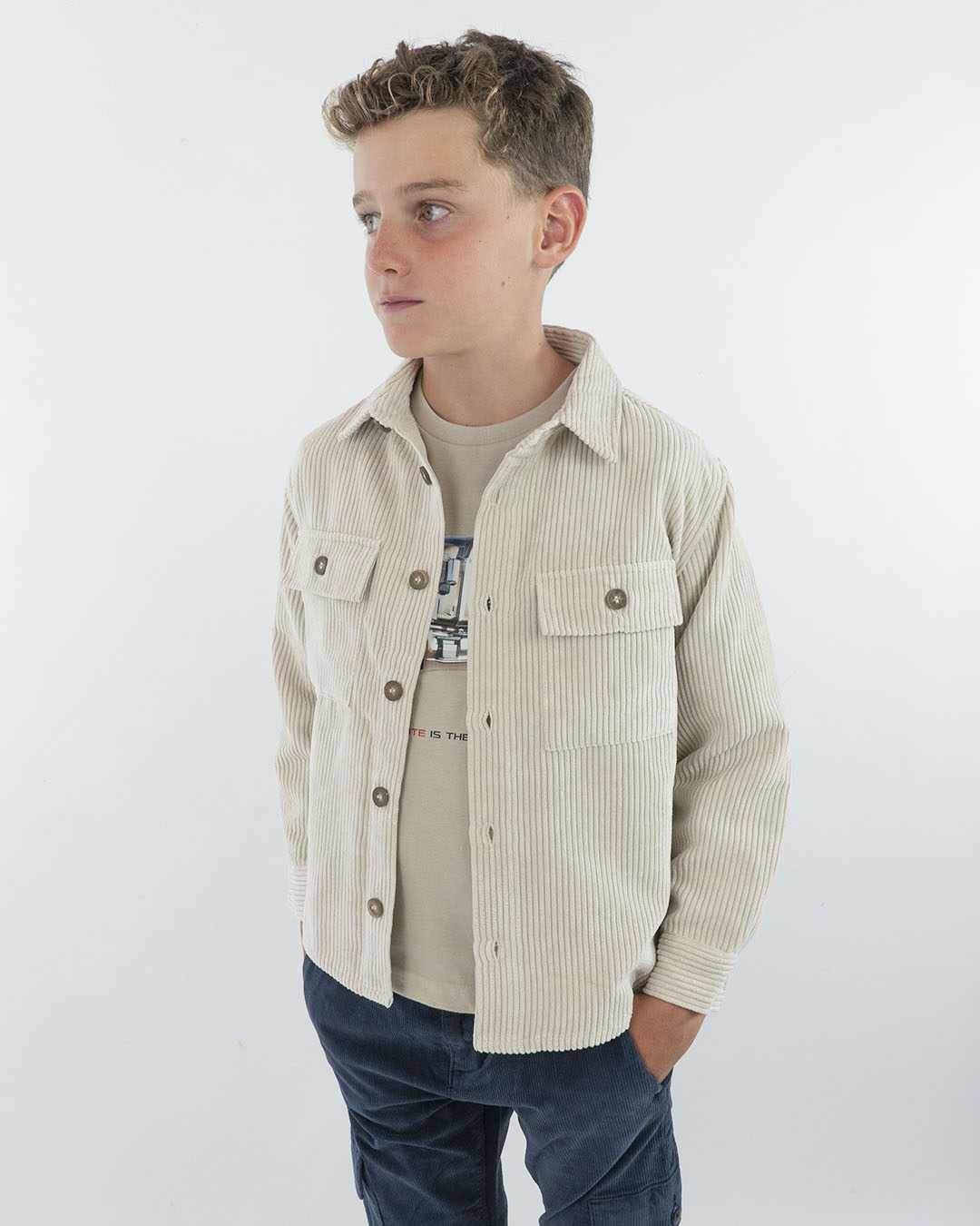 Camicia con tasche in velluto rigato MAYORAL