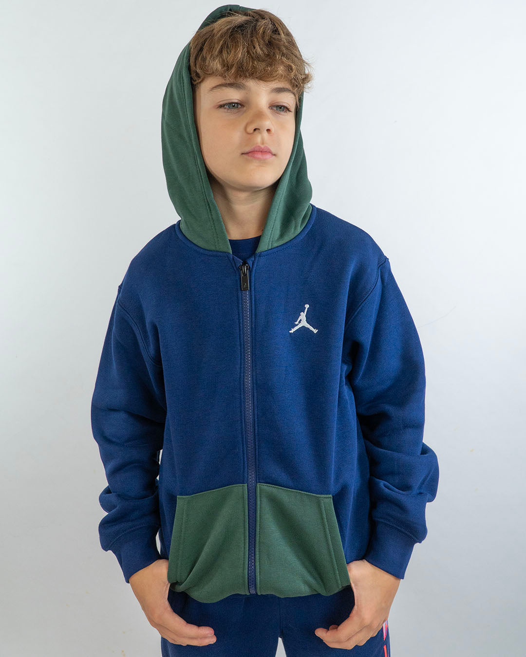 Felpa bicolor aperta e felpata JORDAN