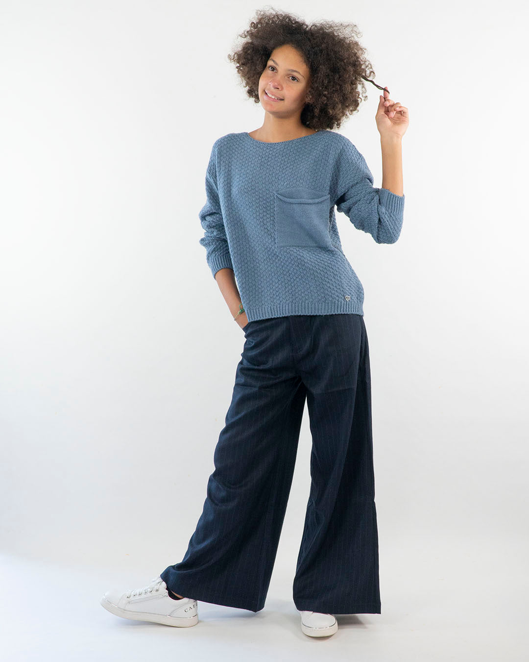 Maglione in tessuto lavorato con tasca PLEASE