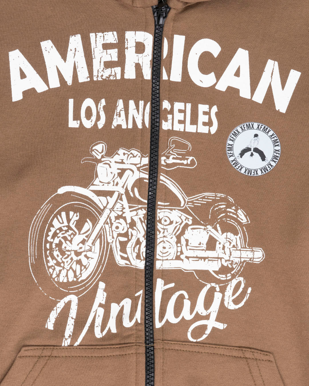 Felpa con zip e cappuccio,stampa moto FKM