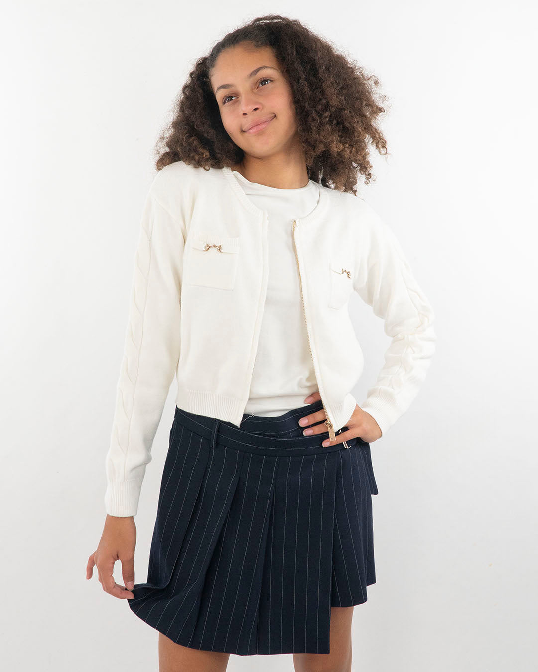 Cardigan corto con zip e taschine KOCCA